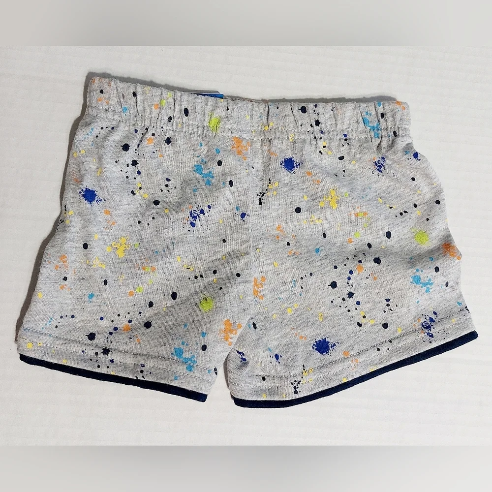Grey paint splatter unisex Garanimals jogger style shorts  3-6 months